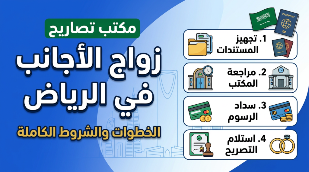 مكتب تصاريح زواج الأجانب في الرياض وإجراءات توثيق العقود.