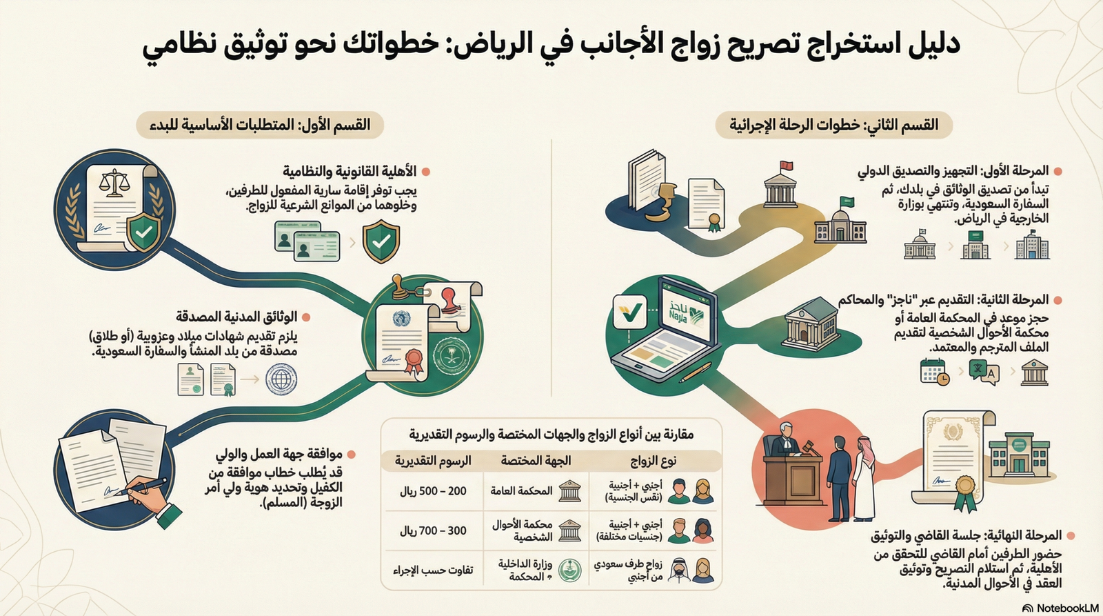مكتب تصاريح زواج الأجانب في الرياض وإجراءات توثيق العقود.